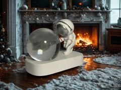 3d Astronot Figürlü Galaxy görselli Işıklı Küre
