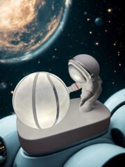 3d Astronot Figürlü Top Işıklı Cam Küre